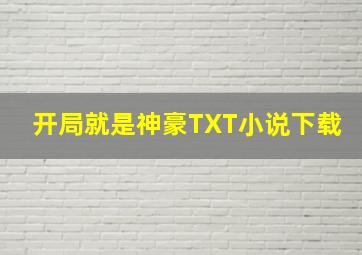 开局就是神豪TXT小说下载