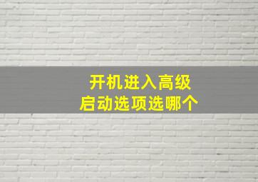 开机进入高级启动选项选哪个