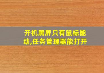 开机黑屏只有鼠标能动,任务管理器能打开