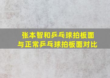 张本智和乒乓球拍板面与正常乒乓球拍板面对比