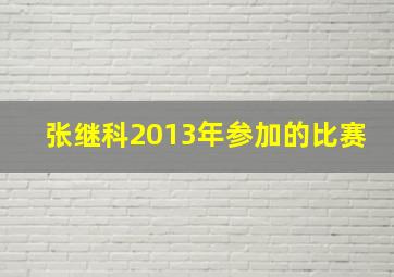 张继科2013年参加的比赛