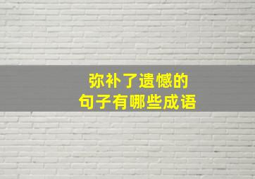 弥补了遗憾的句子有哪些成语