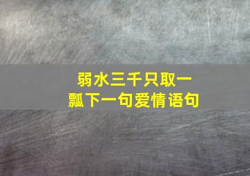 弱水三千只取一瓢下一句爱情语句