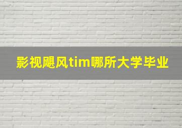 影视飓风tim哪所大学毕业