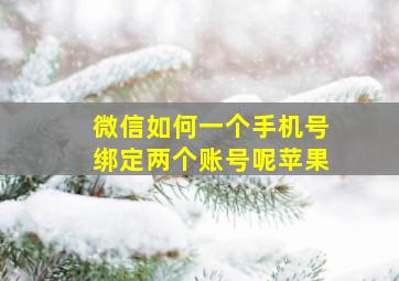 微信如何一个手机号绑定两个账号呢苹果