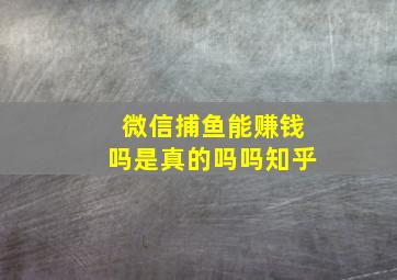 微信捕鱼能赚钱吗是真的吗吗知乎