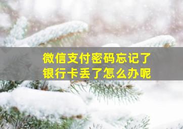 微信支付密码忘记了银行卡丢了怎么办呢