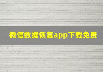 微信数据恢复app下载免费