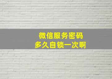 微信服务密码多久自锁一次啊