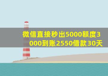 微信直接秒出5000额度3000到账2550借款30天