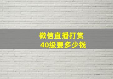 微信直播打赏40级要多少钱