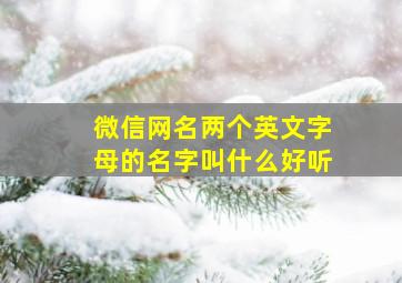 微信网名两个英文字母的名字叫什么好听