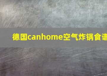 德国canhome空气炸锅食谱