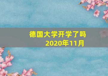 德国大学开学了吗2020年11月