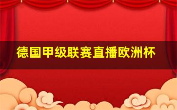 德国甲级联赛直播欧洲杯