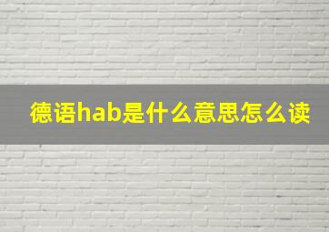 德语hab是什么意思怎么读