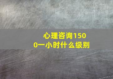 心理咨询1500一小时什么级别