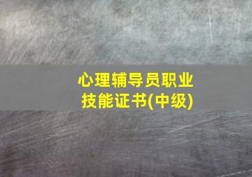 心理辅导员职业技能证书(中级)