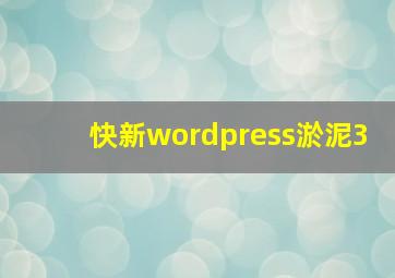 快新wordpress淤泥3