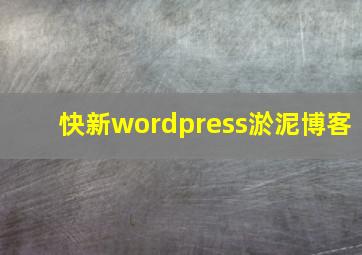 快新wordpress淤泥博客