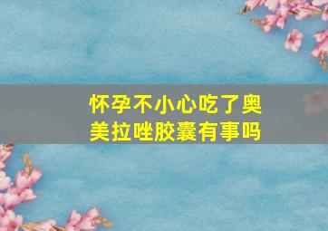 怀孕不小心吃了奥美拉唑胶囊有事吗