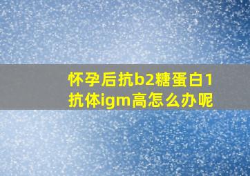 怀孕后抗b2糖蛋白1抗体igm高怎么办呢