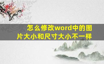 怎么修改word中的图片大小和尺寸大小不一样