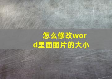 怎么修改word里面图片的大小