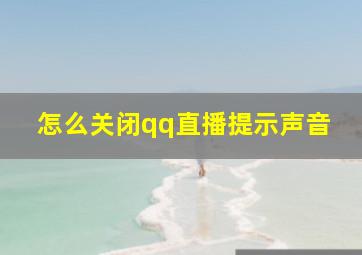 怎么关闭qq直播提示声音