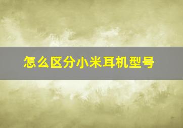 怎么区分小米耳机型号