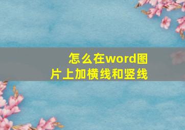 怎么在word图片上加横线和竖线