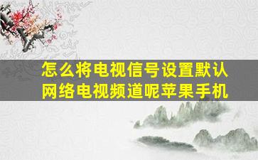 怎么将电视信号设置默认网络电视频道呢苹果手机