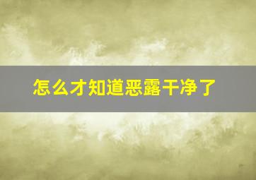 怎么才知道恶露干净了