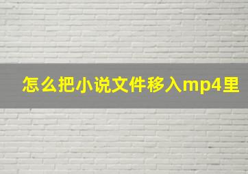 怎么把小说文件移入mp4里