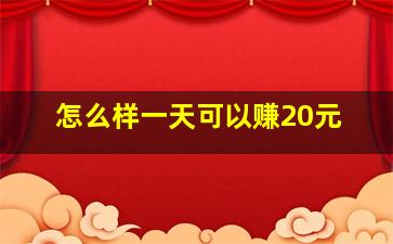 怎么样一天可以赚20元