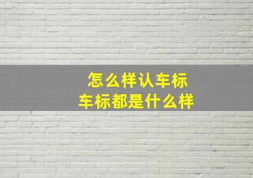 怎么样认车标车标都是什么样