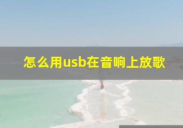 怎么用usb在音响上放歌