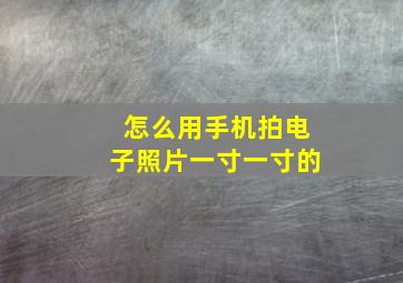 怎么用手机拍电子照片一寸一寸的