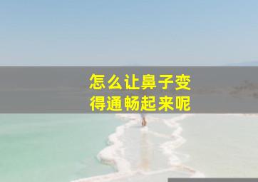 怎么让鼻子变得通畅起来呢