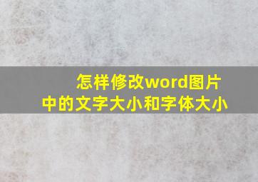 怎样修改word图片中的文字大小和字体大小