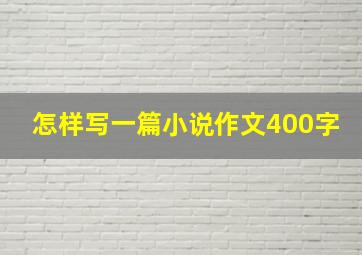 怎样写一篇小说作文400字