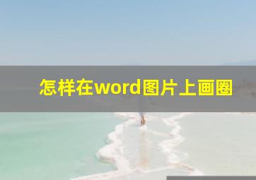 怎样在word图片上画圈