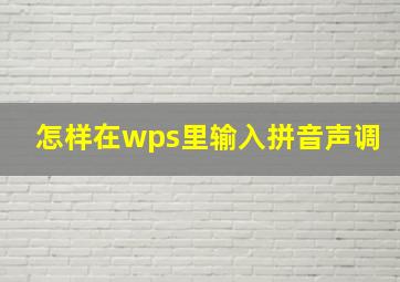 怎样在wps里输入拼音声调