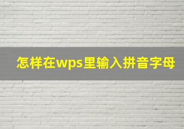 怎样在wps里输入拼音字母