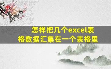 怎样把几个excel表格数据汇集在一个表格里