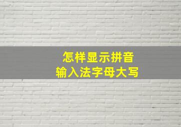 怎样显示拼音输入法字母大写