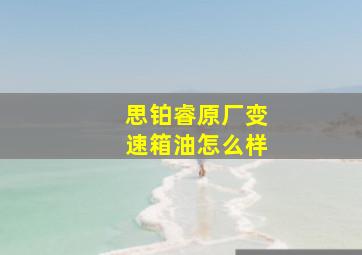 思铂睿原厂变速箱油怎么样