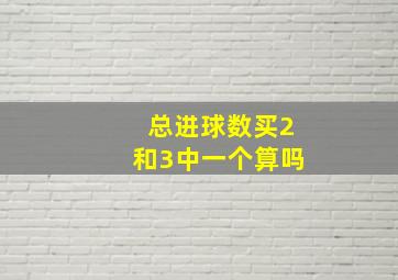 总进球数买2和3中一个算吗