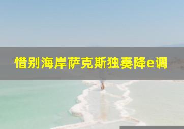 惜别海岸萨克斯独奏降e调