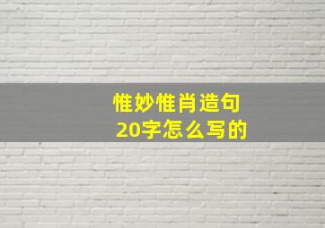 惟妙惟肖造句20字怎么写的